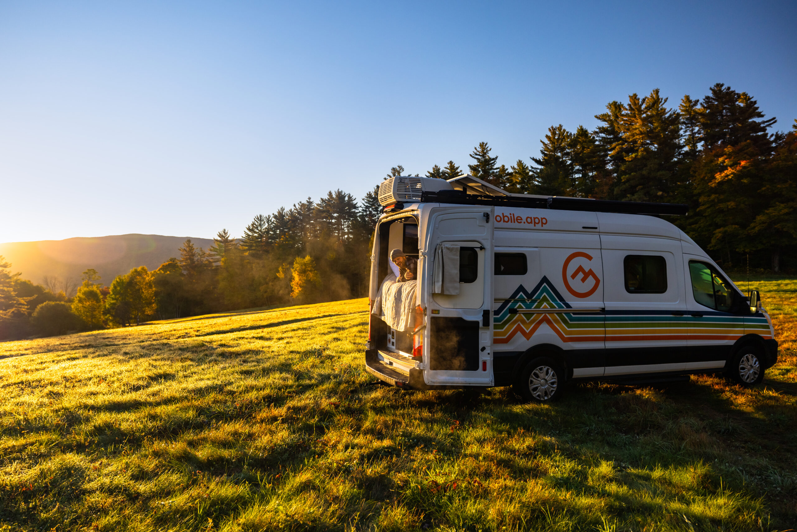 Glamp Mobile GM2 campervan ready for an Upper Valley road trip from Plainfield, New Hampshire
